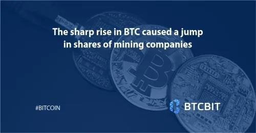 The sharp rise in BTC caused a jump in shares of mining companies
