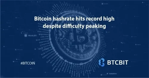 Bitcoin hashrate hits record high despite difficulty peaking