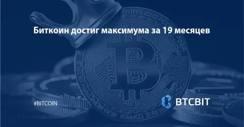 Биткоин достиг максимума за 19 месяцев