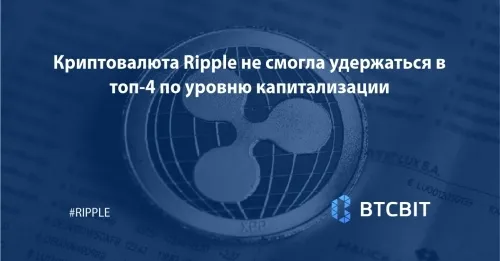 Криптовалюта Ripple не смогла удержаться в топ-4 по уровню капитализации